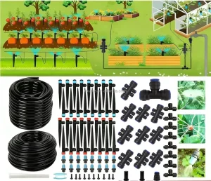 76M Drip Irrigation System Kit Quick Connect Automatic Watering System for Garden Plants with 1/2 Hose 1/4 Distribution Tubing