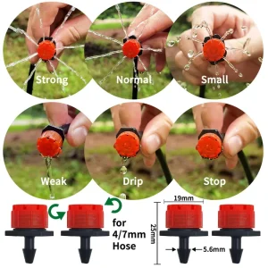 8 Holes Micro Sprinkler Dripper with Adjustable Emitter Eco Friendly Plastic for Agriculture Garden Irrigation