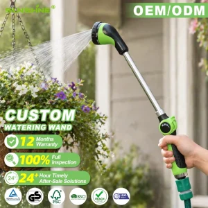 8 Pattern Lightweight Garden Hose Wand 17 Inch Thumb Control Aluminum Spray Wand with Shock Resistant Dial