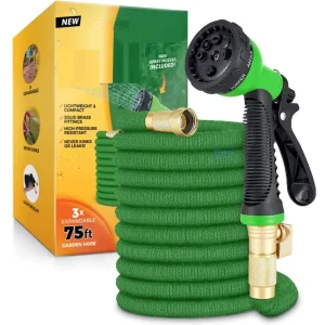 8 Spray Modes Durable Garden Hose Lightweight All Weather Water Hose