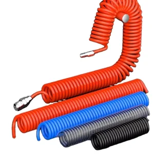 8mm High Pressure Pneumatic Steam Pipe Quick Connector PU Spring Air Hose for Air Pump Spiral Retractable Air Actuator