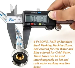 90 Degree Elbow No-lead Burst-Proof 3/4″ FHT Standard Thread Washer Hoses Hot & Cold Water Inlet Supply Lines for Washer