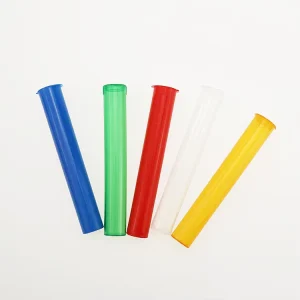 90mm 98mm 116mm Colorful Plastic Pop Top Tubes Child Resistant Tubes Pre Packing Roll Tubes