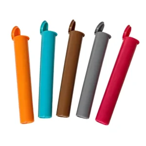 90mm 98mm 116mm Colorful Plastic Pop Top Tubes Child Resistant Tubes Pre Packing Roll Tubes