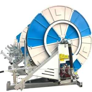 90mm Diameter Hose Reel Sprinkler Durable Hydraulic Electric Diesel Drive System Gearbox Pump Metal Irrigation System