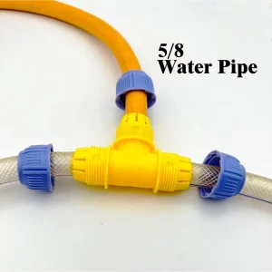ABS Plastic 3-Way T Hose Splitter Quick Connect Fitting Tool-Free No Clamp Design for 5/8 Inch Lawn Garden Water Pipe