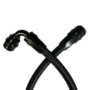 AN Quick Connect Fuel Line Black 90 Degree Fitting Dual Port Quick Release Assembly Support Laser Logo for Braided Hose E85