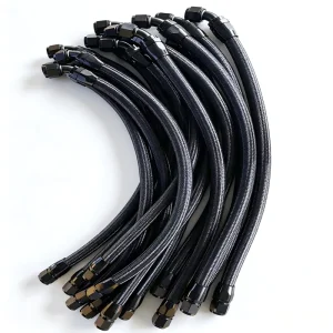 AN10 AN12 AN16 AN20 Stainless Steel Brained Oil Hose Line Hose Tube With 0 45 90 Degree Swivel Hose End Fitting Installed
