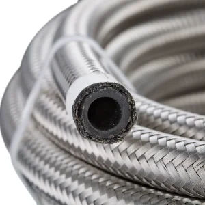 AN12 AN16 Spec Stainless Double Braided Rubber Hose, -40℃~120℃ High Pressure Line for Automotive Fuel & Coolant System