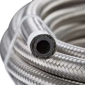 AN12-AN20 Ouble Braided 304 Stainless Steel Wire Reinforced Rubber Hose for Hydraulic Oil and Lubricant Transfer Lines