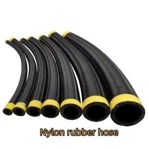 AN4 10 Black Nylon Rubber Hose Factory Direct Black Braided Flexible Fuel Oil Hydraulic SAE R7 R8 Custom Length OEM