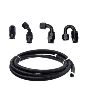AN4 AN6 AN8 AN10 AN12 AN16 AN20 Black Oil Cooler Rubber Hose with Nylon Outside Rubber