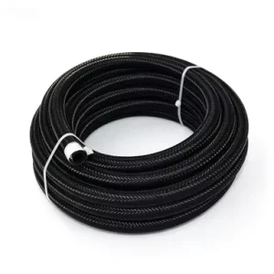 AN4 AN6 AN8 AN10 Black Nylon Stainless Steel Braided CPE Rubber Fuel Hose E85 Safe High Performance Racing Fuel Line