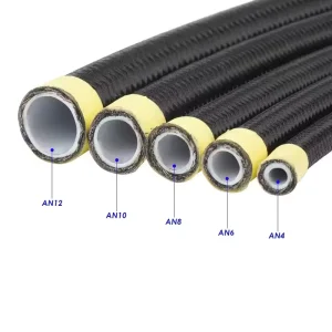 AN6 AN8 AN10 Mangueras An10 Hose E85 Black Nylon Cover Stainless Steel Braided CPE NBR Rubber Fuel Line Oil Cooler Hose