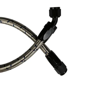 AN8 AN10 Braided Fuel Oil Hose Stainless Steel with Blue Line Black Anodized Fitting Assembly for Turbo Oil Cooler Transmission