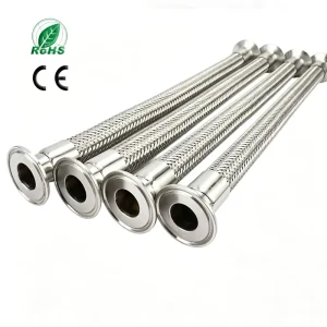 ANSI Quick Connect Chuck Metal Flexible Hoses 316L Stainless Steel Sanitary Corrugated Pipes for Food and Beverage Conveying