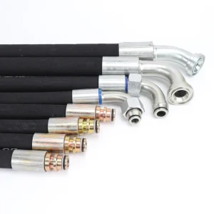 Abrasion Resistant Hydraulic Hose Assembly Crimped Fitting 4SP High Pressure Steel Wire Spiral Rubber Oil Pipe Assembly Units