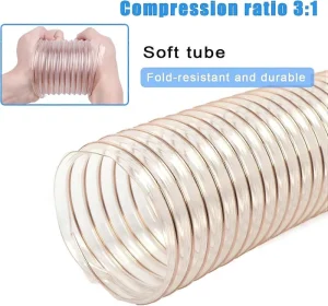 Abrasive Solids Transfer Hose Flexible Steel Wire Reinforced PU Ducting for Printing Machine Ventilation Industrial Vacuum