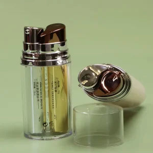 Acrylic Cosmetic Bottle Double Pipe Airless Pump Bottle 10ml*2 20ml*2 Eye Cream Sunscreen Lotion Plastic Bottle