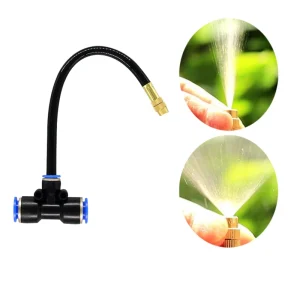Adjustable 360 Gear Drive Brass Misting Nozzles Outdoor Cooling System Tee Hose Garden Water Connectors Thread Garden