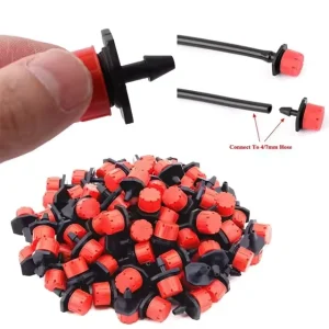 Adjustable 8 Hole Red Dripper Micro Spray Nozzle Plastic Gardening Drip Irrigation Watering System for Garden Irrigation