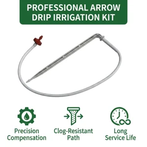 Adjustable Drip Emitter Dripper Set with 15cm Ground Stake Tubing Garden Agricultural Micro Drip Irrigation System for Plants