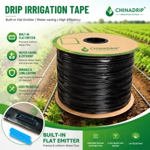 Agricultural 1-hectare Plastic Water & Irrigation PE 16mm/20mm/22mm Drip Tape 2 Holes Roll for Garlic Onion Strawberry Field