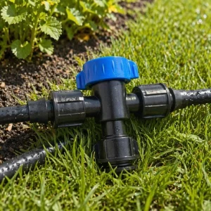 Agricultural Drip Irrigation Three Way Regulating Valve PE Flat Hose Tee Connector Flow Control Tap Black Irrigation Accessories