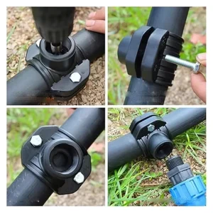 Agricultural Irrigation High Pressure PP Pipe Saddle Clamp Branch Connection DN25 Chemical and Corrosion Resistant