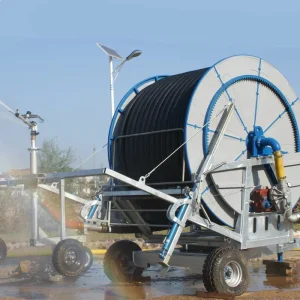 Agricultural Travelling Irrigator 30 60m Hose Reel Irrigation Sprinkler Machine With Sprinkler Set up