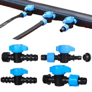 Agriculture Dn16 Drip Tape Lock Connector Drip Irrigation System Bypass Valve Plastic Durable Fitting for Garden Irrigation