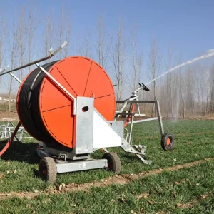 Agriculture Traveling Rain Gun Hose Reel Irrigation System Motor Engine Gearbox Metal Construction Remote Monitoring