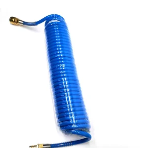 Air Compressor Pipe High Pressure Pneumatic 3/8 1/2 PU Spiral Elastic Hose With Fittings Screw Coil Spring Air Tube