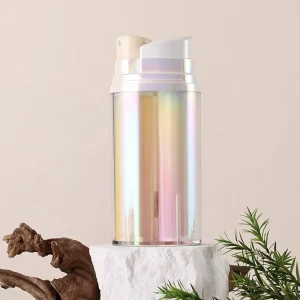 Airless Dual Chamber Cosmetic Bottle Container with Two Dispenser