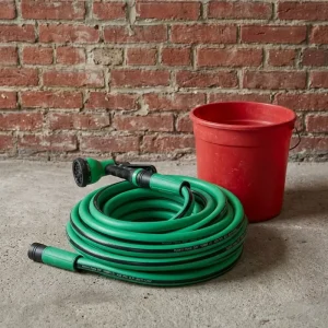 All Weather Resistant Garden Hose Complete With Spray Nozzle Portable Water Tube for Outdoor Yard Daily Irrigation