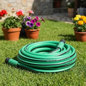 All Weather Resistant Garden Hose Complete With Spray Nozzle Portable Water Tube for Outdoor Yard Daily Irrigation