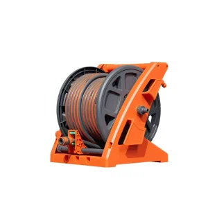 All in One Garden Hose Reel Stand Set Manual Crank Wind up 50M Anti Leak Flexible Pipe Multi Spray Nozzle for Home Irrigation