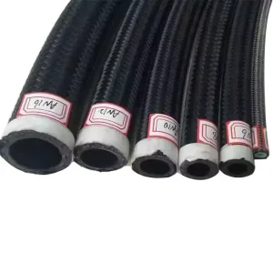 An4 An6 An8 An10 An12 An16 NBR Rubber SS Braided Oil Cooler Hose Black Nylon Outside Rubber Fuel Pipe for Car Auto