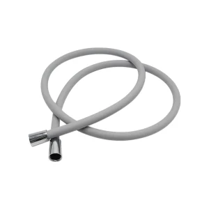 Anti Kink Gray Silicone Shower Hose with Smooth Water Flow and Stainless Steel Fittings for Handheld Showers