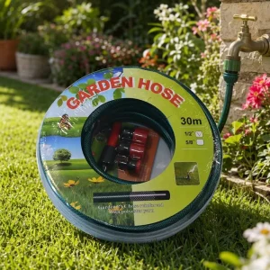 Anti Kink PVC Fibre Braided Garden Water Hose 3/4 Inch 30m Garden Hose Reel 3 Layer No Kink PVC Garden Hose