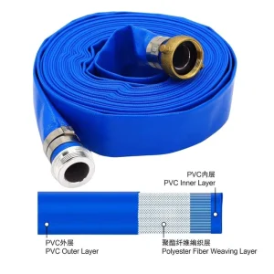 Anti-UV 2/2.5/3 Inch Irrigation Agricultural PVC Woven Flexible Layflat Hose Lay Flat Drain Hose Pipe Coated Hose
