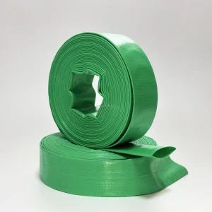 Anti-UV Flexible PVC Layflat Discharge Water Hose Green Color Customizable Sizes Cutting Moulding Service