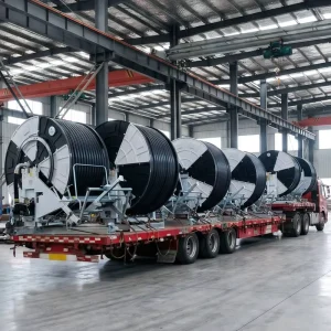 Automatic 75mm 300m Hose Reel Sprinkler Irrigation Machine CE ISO Standard Mobile Heavy Duty Farm Water Sprayer JP75 300 OEM