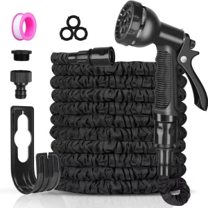 Automatic Expanding Magic Hose 50ft/100ft Blue Metal Lightweight Flexible Garden Hose Reels High Pressure Leakproof Design