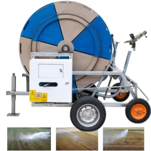 Automatic Retraction Hose Reel Irrigator with Gearbox and Pump Water Turbine Powered Remote Control Sturdy and Durable