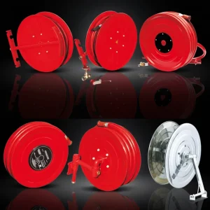 Automatic Rewind Fire Hose Reel With Hydraulic Damping For Controlled Retraction