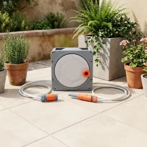 Automotive Vacuum Exhaust Extraction System Plastic Hose Reel with Anti Abrasion Anti Corrosion Features Garden Use
