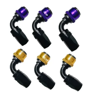 BJR New Racing Car Modification Parts Polished CNC Machined purple Gold 90 Aluminum AN6 AN10 AN20 Swivel Quick Release Fitting