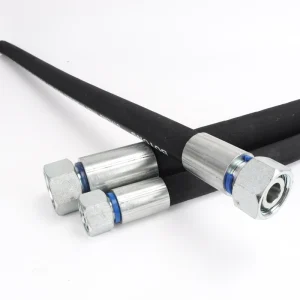 Bespoke Hydraulic Hose Assembly Straight Crimped Fitting High Pressure Steel Wire Spiral Rubber Oil Pipe Fabrication Service