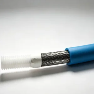 Better Flexibility and Cleanability Rubber Coated Stainless Steel Wire Braided Corrugated PTFE Hose Model TCSR